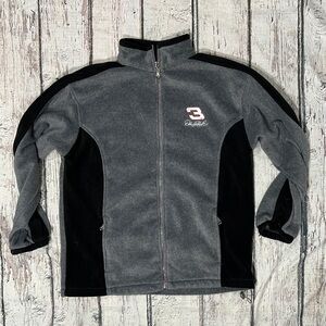Dale Earnhardt Nascar Racing Car Gray Zip Up Fleece Jacket